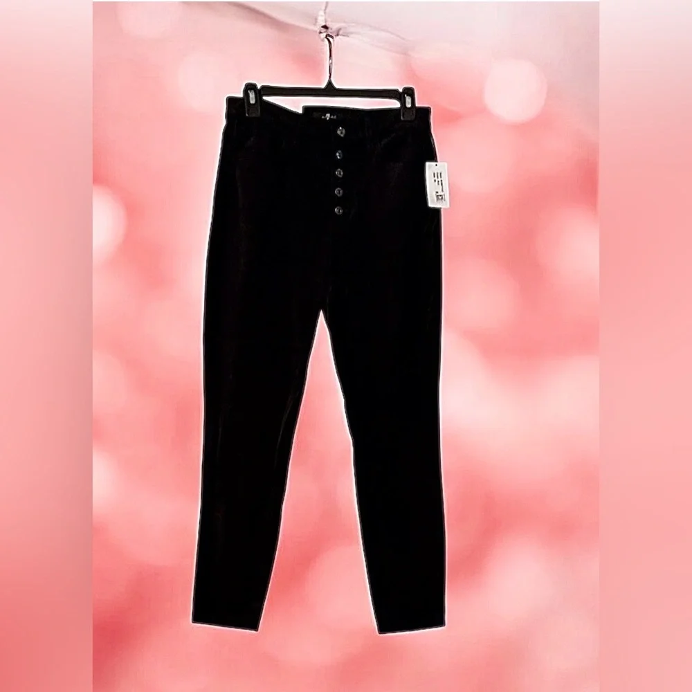 🎉Host Pic🎉 FREE Shipping!! 7 For All Man Kind Black Velvet Super Skinny pants - Picture 2 of 10